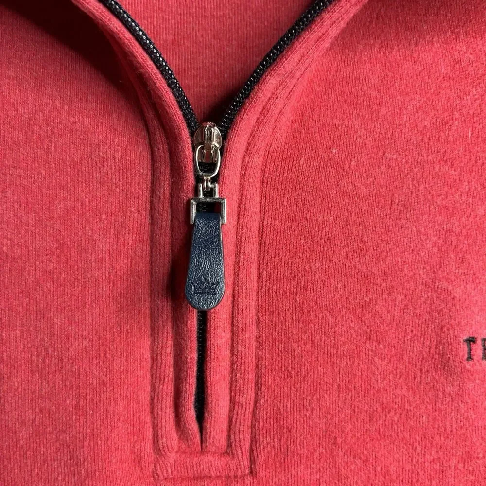 The Sea Pines Resort Peter Millar 1/4 Zip Pullover Sweater Coral Pink Men’s XL